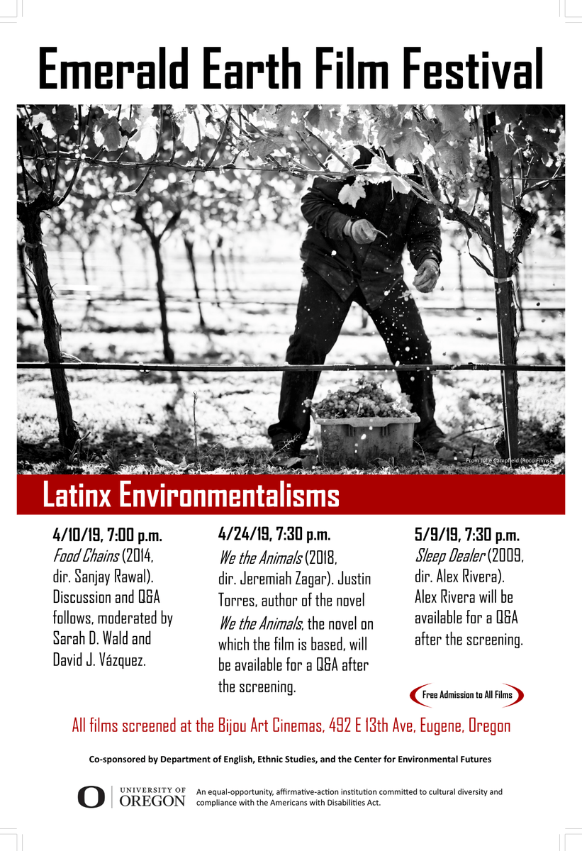 The <a href="/uoregon/">University of Oregon</a> Center for Environmental Futures is hosting its annual Emerald Earth Film Festival at the @BijouArtCinemas. The first showing is this Wednesday. Check the flyer to see the full list of films and showtimes (they're always great picks!)

<a href="/EnvsUo/">UO ENVS</a> 
@LeMenagerUO