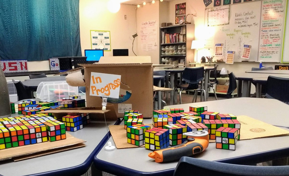 LueckeLab's tweet photo. Amazing tinkering &amp; making progress with #600cubes #mosaics @YouCanDoRubiks @USN_PDS @TechNashville @nashtechcouncil @MNPSLearningTec https://t.co/ty5YczEHIe