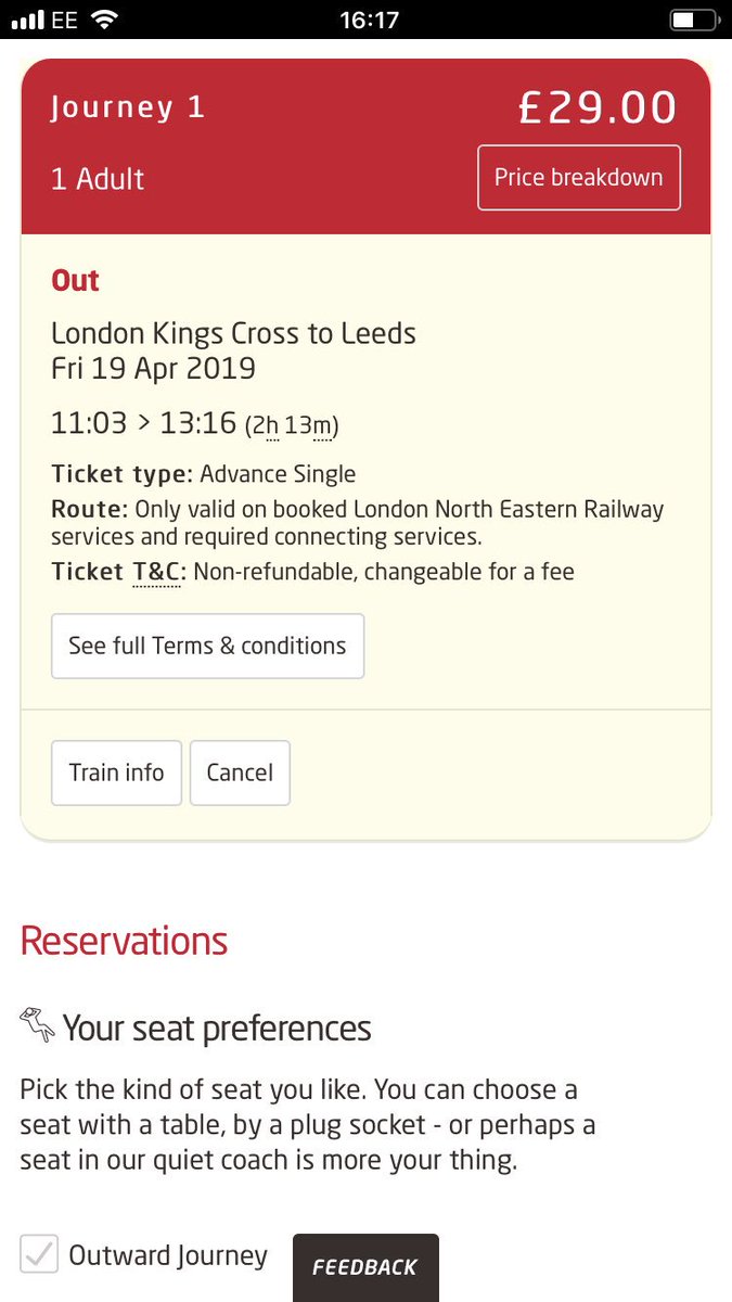 BoomerHalliday's tweet photo. @LNER Get close to booking https://t.co/KXmGPzNxqp