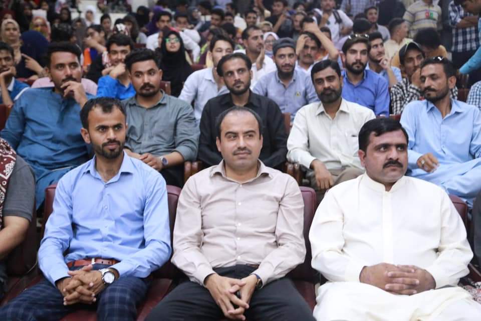 PYOSindh's tweet photo. President PYO Sindh @JavedNLaghari Addressed To Welcome Party at Federal Urdu University Karachi, welcome Party organised by #PSF Karachi division. https://t.co/s7X1m4ENBg