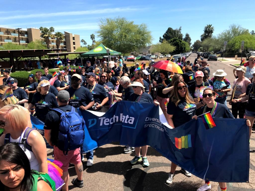 TDSYNNEX_NA's tweet image. .@Tech_Data participates in the 2019 Phoenix Pride Festival and Parade. Proudly standing with the #LGBT community! #TechDataPride