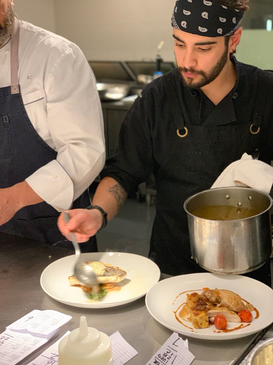 RBCHOSPITALITY's tweet photo. Can't get enough of these two ⚡️ Chef @richardcorbo + Chef @cspenzr leading our incredible team of chefs for our dinner with @katieparla #foodoftheitaliansouth #seekinspirecreate https://t.co/t1zzLzI3uO