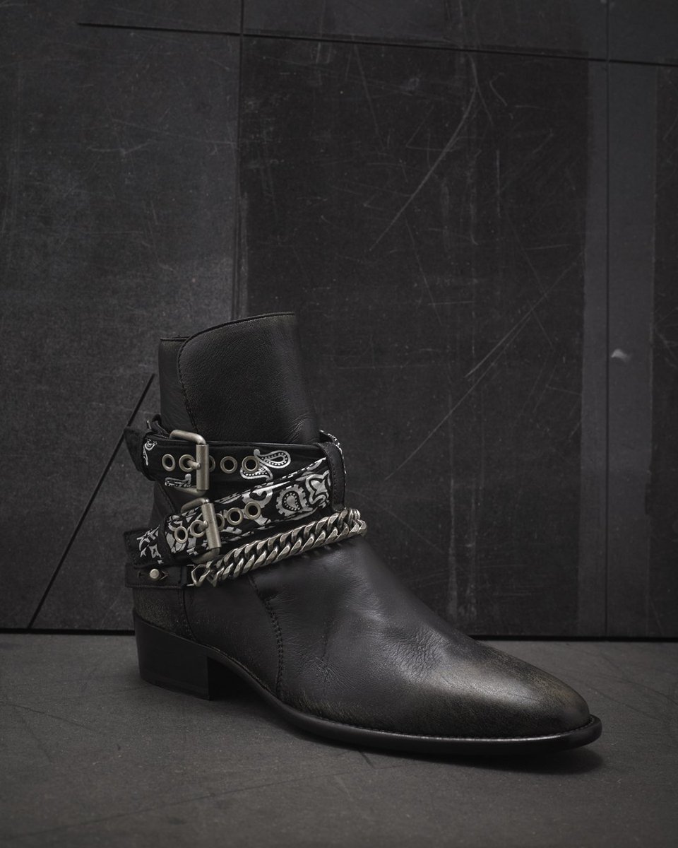 Amiri Vintage Bandana Buckle Boots 