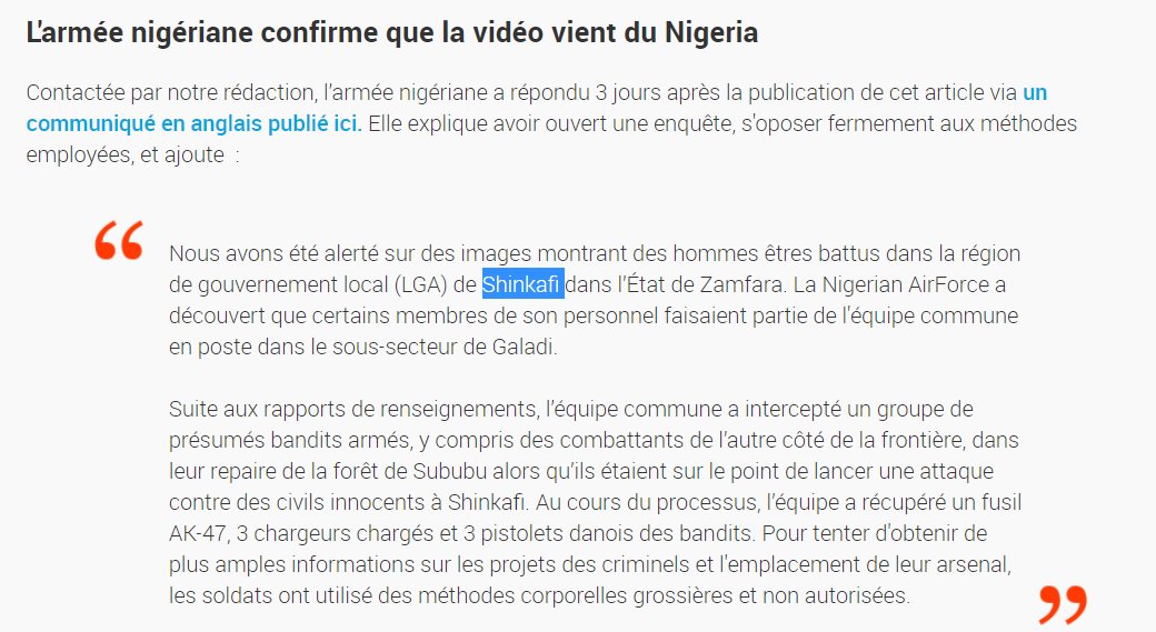 InfoIntoxF24's tweet photo. 🚨 MISE A JOUR : @HQNigerianArmy a transmis aujourd'hui  un communiqué aux @Observateurs : elle confirme que ces images viennent du #Nigeria, plus précisément de #Shinkafi et pas du #Mali
↪️ Extrait ci-dessous du communiqué et le lien (en anglais) : https://t.co/2UbVpoU5NI /13 https://t.co/onU3L4ID6s