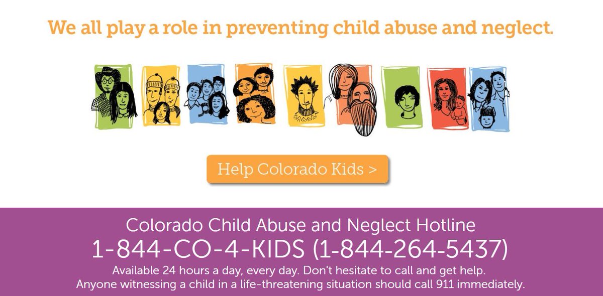 The first step in helping to end child abuse and neglect in Colorado is learning to recognize the signs of child abuse and neglect. Learn more: co4kids.org/child-abuse-ne… #CAPM2019 #CO4Kids