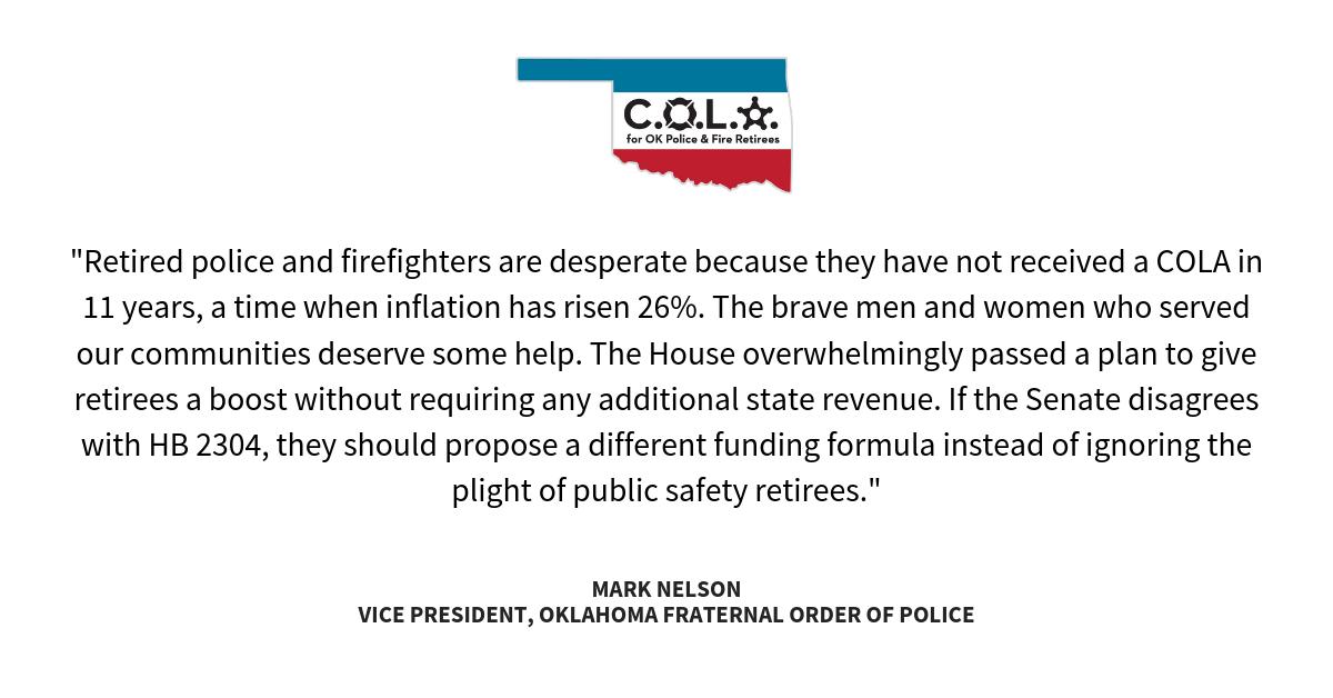 COLA For OK Police & Fire Retirees (COLAPoliceFire) Twitter