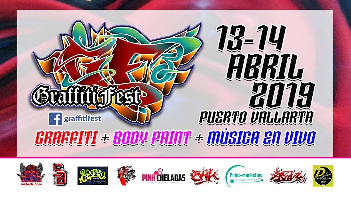 delpuertotv's tweet photo. El 13 y 14 de abril no te pierdas el Graffiti Fest 2019 en #PuertoVallarta evento que contará con más de 100 artistas urbanos locales, nacionales e internacionales pintando en varios puntos de la ciudad. https://t.co/K9LlOIaDh6