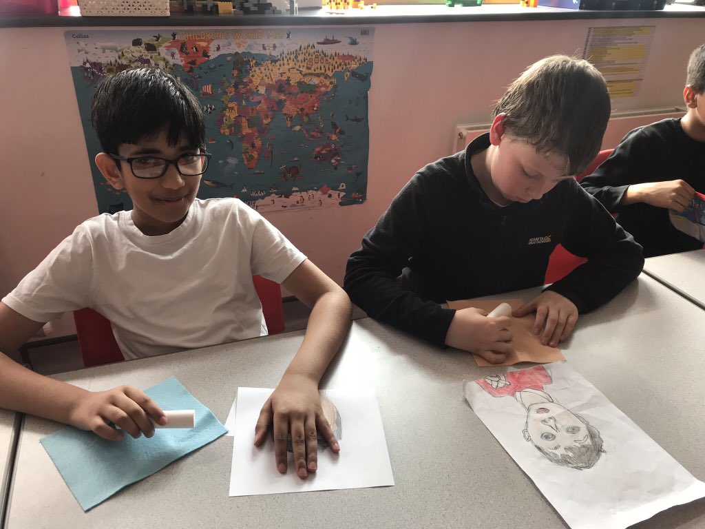 Miss_Rehal's tweet photo. Then onto our #textilesproject for #NoPens afternoon! @kestrelsfield can not wait to see these with the stitching on them! #creativitycounts https://t.co/A9fIPJt1MS
