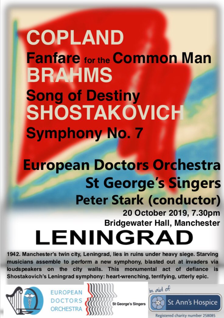 DoctorsEuropean's tweet image. Charity concert for @StAnnsHospice by @EUdocsOrch at @BridgewaterHall on 20 October. Floor-shakingly epic music with huge orchestra and choir.
