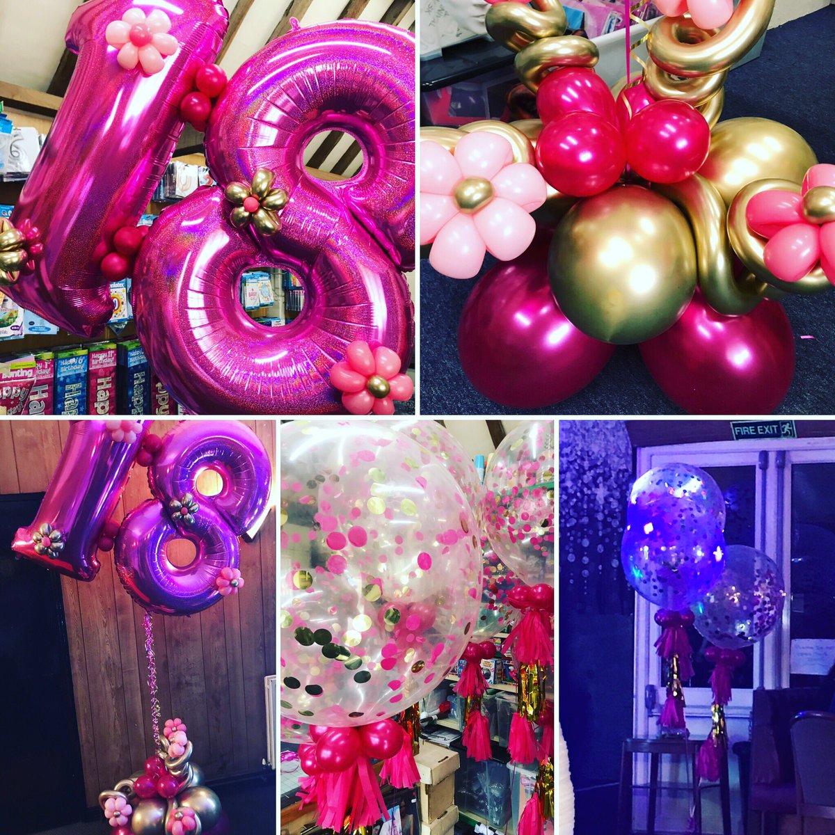 This hot pink &amp; chrome gold combo was gratefully received by a special young lady this weekend. Available for delivery or collection call 01306 743119 for more info. Open 10am-5pm Monday-Saturday. #balloons #18thbirthday #heliumballoons #birthday #partyballoons #dorking #ockley