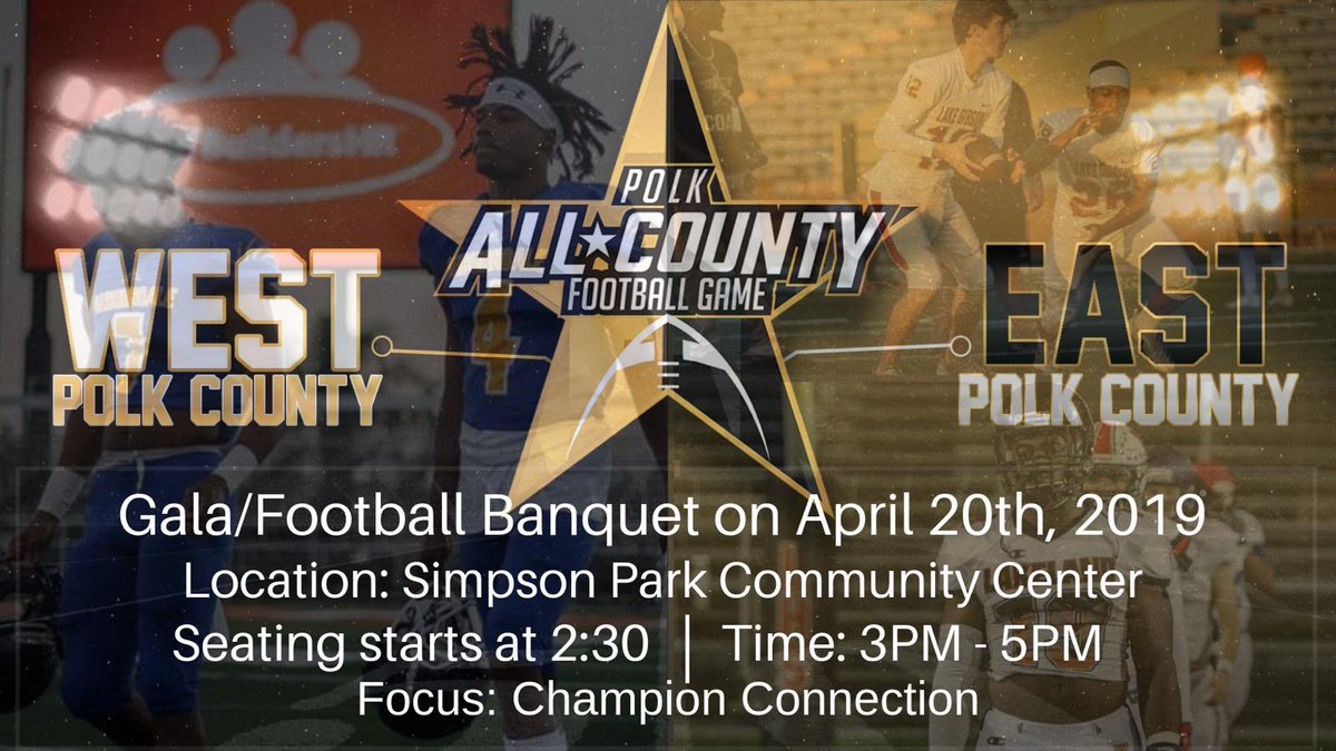 The <a href="/PolkFBShowcase/">Polk All-County Football Senior Showcase Game</a> cutoff for the Gala/Banquet is Friday so if you haven't RSVP yourself then you need to do so.
 eventbrite.com/e/polk-county-…