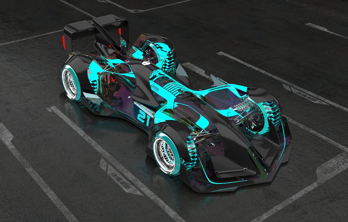 roborace's tweet photo. This is Robocar, completely re-imagined. 😱 Introducing the first concept design in our #RENDERCHOP art series, by @jonsibal #automotiveart #futuristicdesign https://t.co/3caY8N8QpW