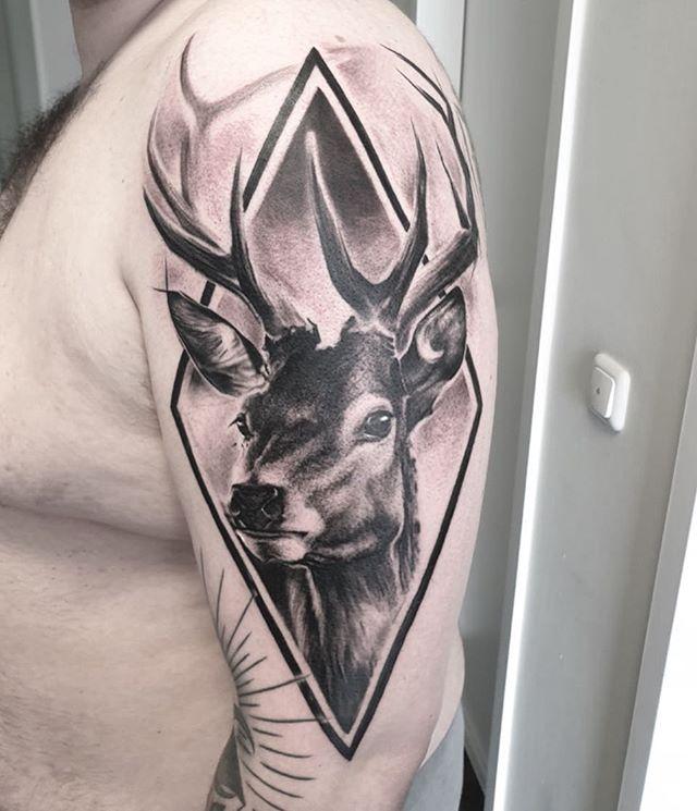 40 Best Deer Tattoo Designs Ideas and Meanings  PetPress  Deer tattoo  designs Deer tattoo Geometric tattoo