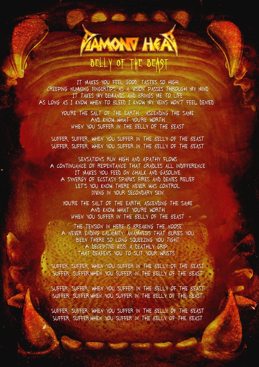 Diamond Head On Twitter Makingmusicmonday Now You Have Heard Belly Of The Beast Have You Ever Stopped And Thought About The Meaning Behind The Lyrics We Can Tell You That The Idea