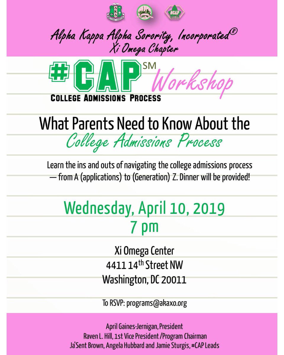 akaxo's tweet photo. Join us April 10 at 7:00 p.m. to get expert advice on how parents can navigate the college admissions process. Our featured speaker will be parent blogger Lee Carol Cook who runs the Raising Black Scholars blog. Please RSVP to programs@akaxo.org. #XOCAP #AKA1908 #AKAXO https://t.co/dtNoEMhDj6