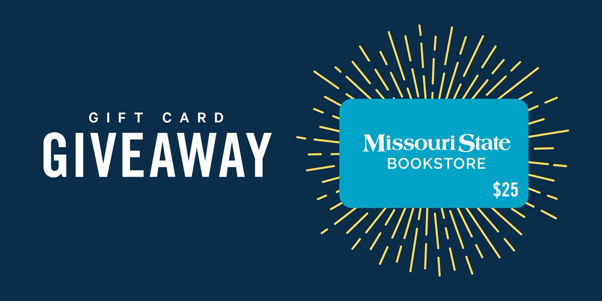 MoStateBkstore's tweet photo. Gooooodmorning, Bears. Guess what! 

We're doing a #GiftcardGiveaway this week!
✅ Retweet this tweet 
✅ Follow us 
for a chance to win $25 to your Missouri State Bookstore! 

Contest ends this Friday, April 12th, so get to tweetin'. 🐻 https://t.co/MRGP6vLaja