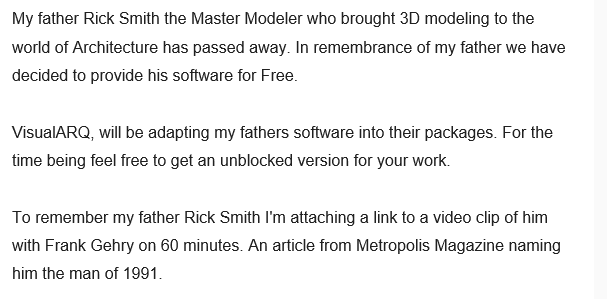 djnelson75's tweet image. Sad day to hear the passing of a legend in 3D Architectural Modeling. Always had a great time working with him to develop new tools.  #RickSmith #RhinoBIM