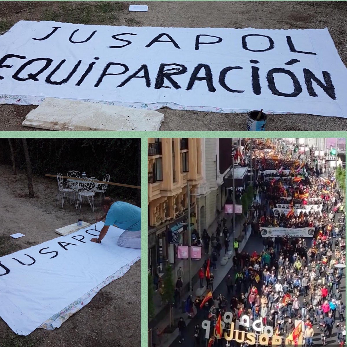 jusapol's tweet photo. 👉🏻Incluso a nosotros nos cuesta entender aún todo esto 

👉🏻La secuencia de fotos explica como decenas de miles de compañeros aportando una pequeña gota hacen un océano

👉🏻Así empezamos y así seguimos

👉🏻Gracias por el titánico esfuerzo que nos habéis regalado

📌#EquiparacionYa https://t.co/QzmIzPoVbd