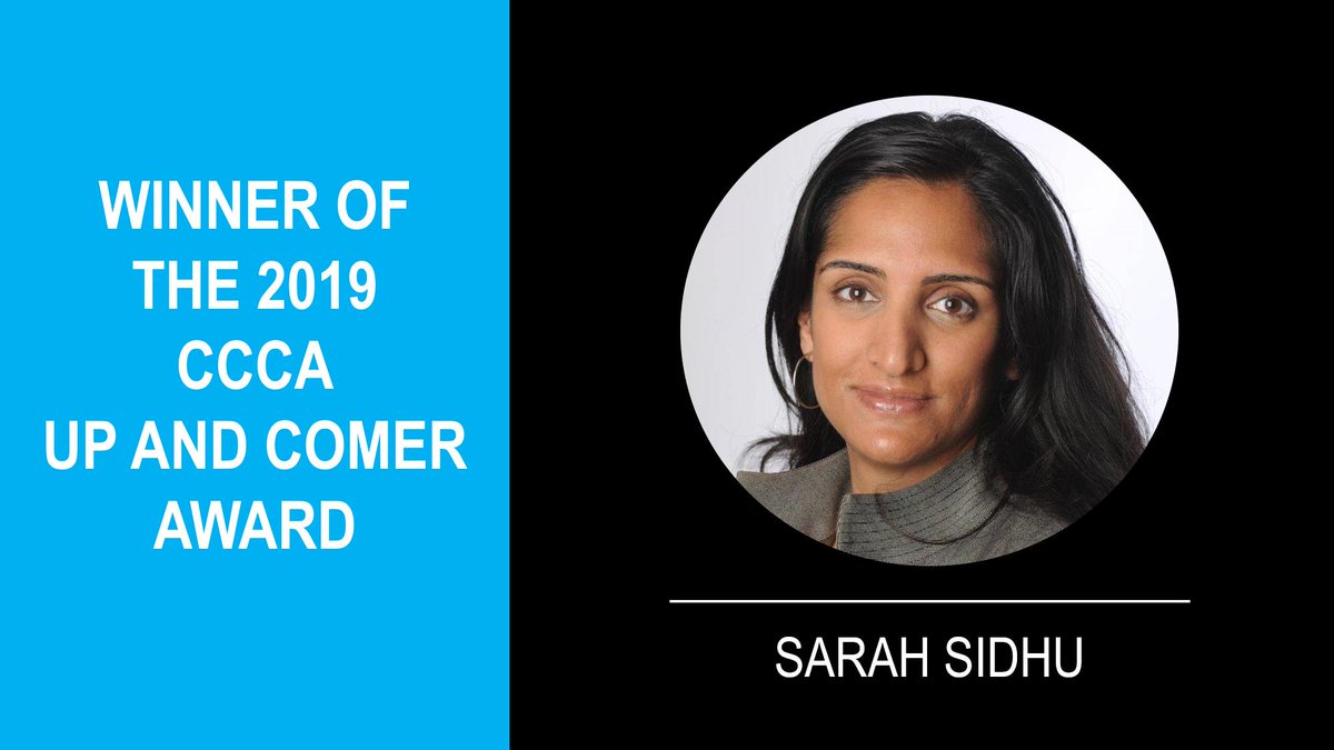 CCCA_News's tweet photo. The Up and Comer Award Winner is Sarah Sidhu of Destination Canada in Vancouver. Congrats, Sarah! #CCCA19 https://t.co/VjDmcBp1bx