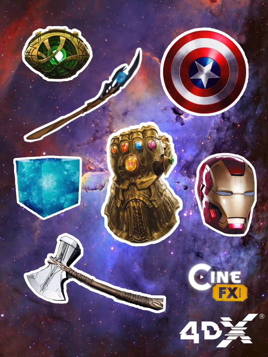 CineFX_Oficial's tweet photo. 🚨GANA UN PASE DOBLE PARA VER #AvengersEndGame EN @4DXMEXICO

Dinámica:

-RT 🔁
-Seguir a @4DXMEXICO y @CineFX_Digital en twitter
-Comentar los nombres de los objetos de la imagen en un tweet con el #EndGameFX

*Participa toda la República Mexicana* 🇲🇽 https://t.co/JfWQhevhGG