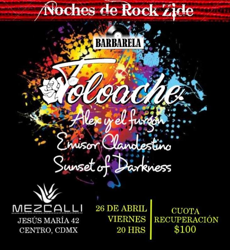 toloachemusica's tweet photo. Emocionados por este nuevo show que queremos compartir contigo! 
Será una noche de Rock Zide con mucho Toloache y el talento de increíbles bandas!! 🤘

Nos vemos el viernes 26 de abril en MEZCALLI, para pasar una noche llena de música!!

#SomosToloache #Seguimoscontodo https://t.co/yPbu0LDcBc