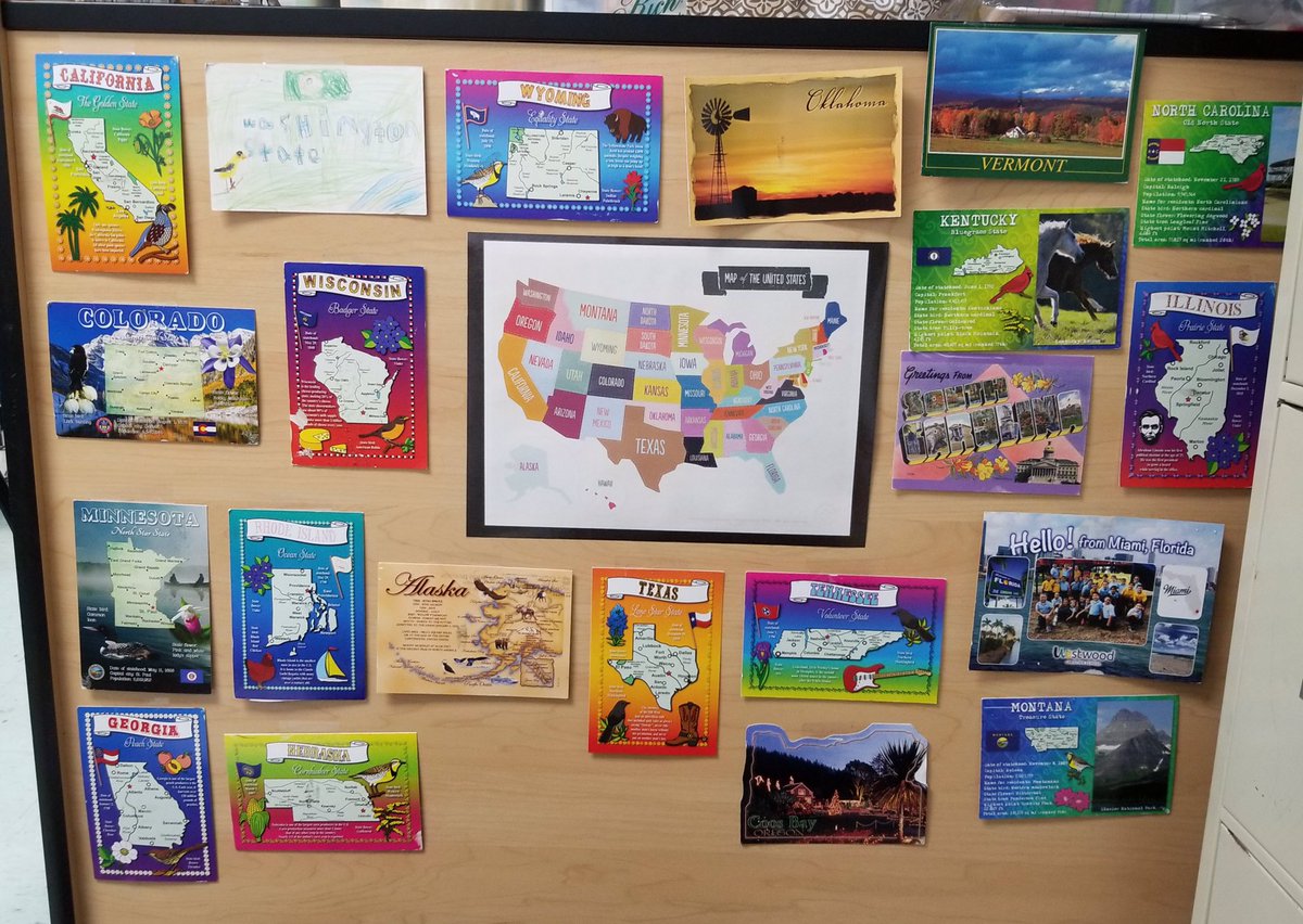 DeSotoVineland's tweet photo. 📬Third grade sent Missouri post cards out to the 49 states that they exchanged with.  They have had a lot of fun receiving from and learning about other states!🇺🇸 #VinelandVictories #BetterTogether https://t.co/K9MxwXV8BR