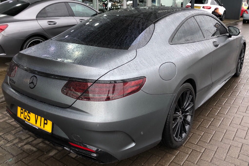 Premier_G_VIP's tweet image. FOR SALE

USED

MERCEDES S500 Night Edition Coupe

1 YEAR OLD 

Registered 07/03/2018
Mileage 8000 miles 

List price over £110,000
Designo grey magno ( factory finish ) 
All chrome removed &amp;amp; replaced with matt black finish 
Full Massage function front seats 
Panoramic roof
Etc