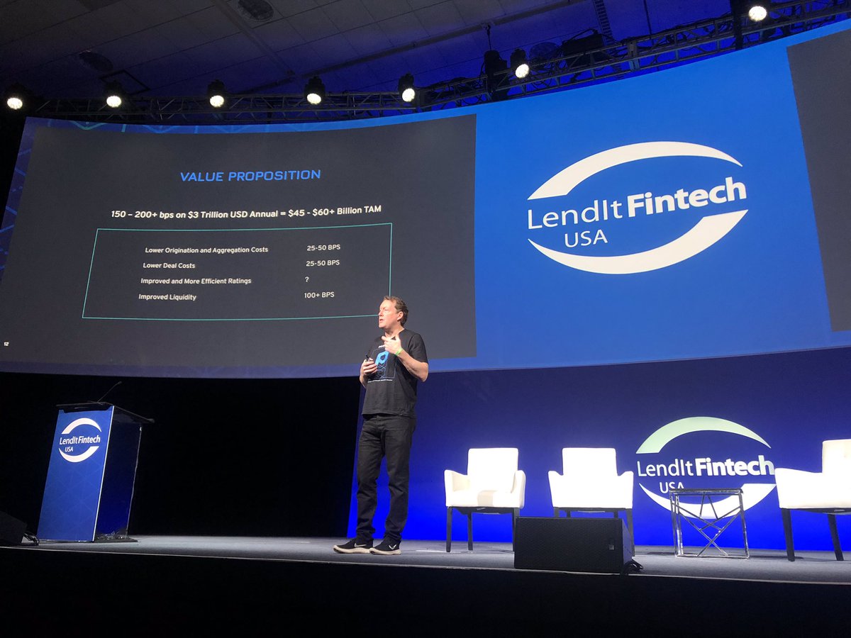 Figure's tweet photo. Our CEO, @mcagney, revealed how #blockchain will transform financial services during his keynote at #LendItFinTech. Stay tuned for the video presentation. (NMLS # 1717824) https://t.co/AH0Bzb0G24