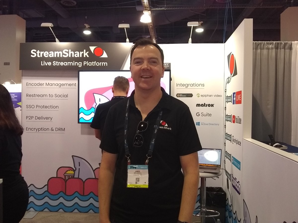 BroadcastBeat's tweet photo. Here we are today learning about P2P delivery, social media integration, encryption and so much more! @StreamShark with Founder & CEO James Broberg, PhD. ⠀
Booth 11414 ⠀
⠀
@NABShow⠀
@BroadCastBeat⠀
#NABShow⠀
#NABShowLive⠀
#NABLasVegas⠀
#bts #JamesBroberg ⠀
#StreamShark https://t.co/3MEAQQ2NHB