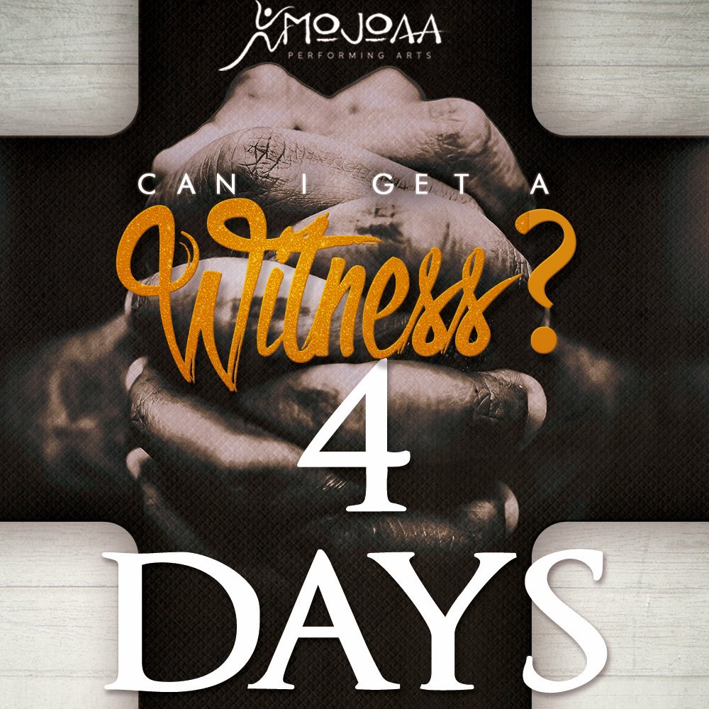 The opening night of #CanIGetAWitness  is THIS WEEK! Do you have your testimony ready? Ready to HEAR a testimony? 

Good! 
Grab your tickets and we will see your Thursday night!

eventbrite.com/e/can-i-get-a-…

#CanIGetAWitness 
#MOJOAA 
#theater #StagePlay