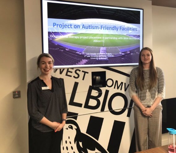 lcOT26's tweet photo. Well.. my contemporary placement is over! Today we presented our research &amp; recommendations on improving autism-friendly facilities to @WBA along with lots of reasoning and OT-ness! It’s been a great placement! Thanks to @UoW_OT and @PGloverWBA for everything ⚽️! https://t.co/EsuSSOvjUD