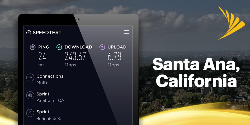 #SantaAna is seeing some awesome speeds thanks to the @Sprint Network Team’s hard work to improve #SoCal! #LTEAdvanced