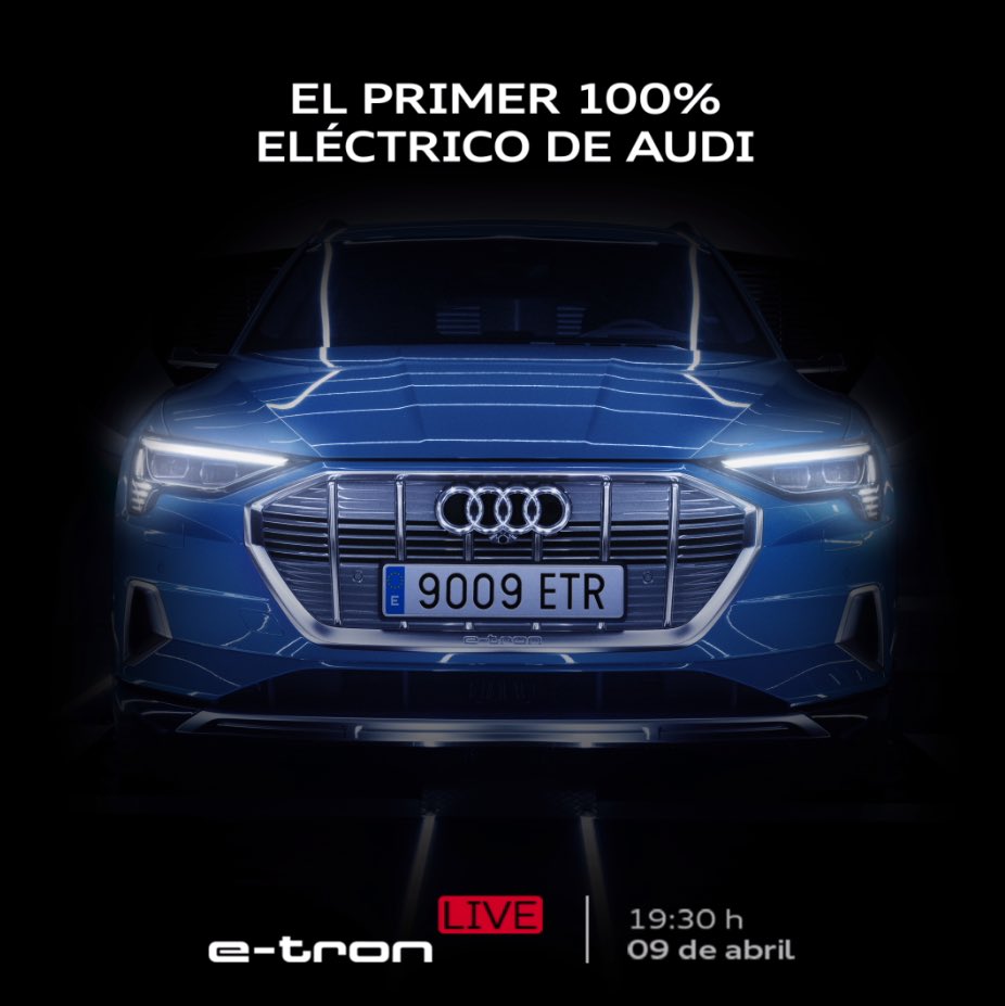 audispain's tweet photo. Mañana a las 19:30h hablaremos de la electromovilidad del futuro en el primer #etronLive. ¡Déjanos tu pregunta! #Audi #Audietron #electriccar https://t.co/FZXPRDcH4A