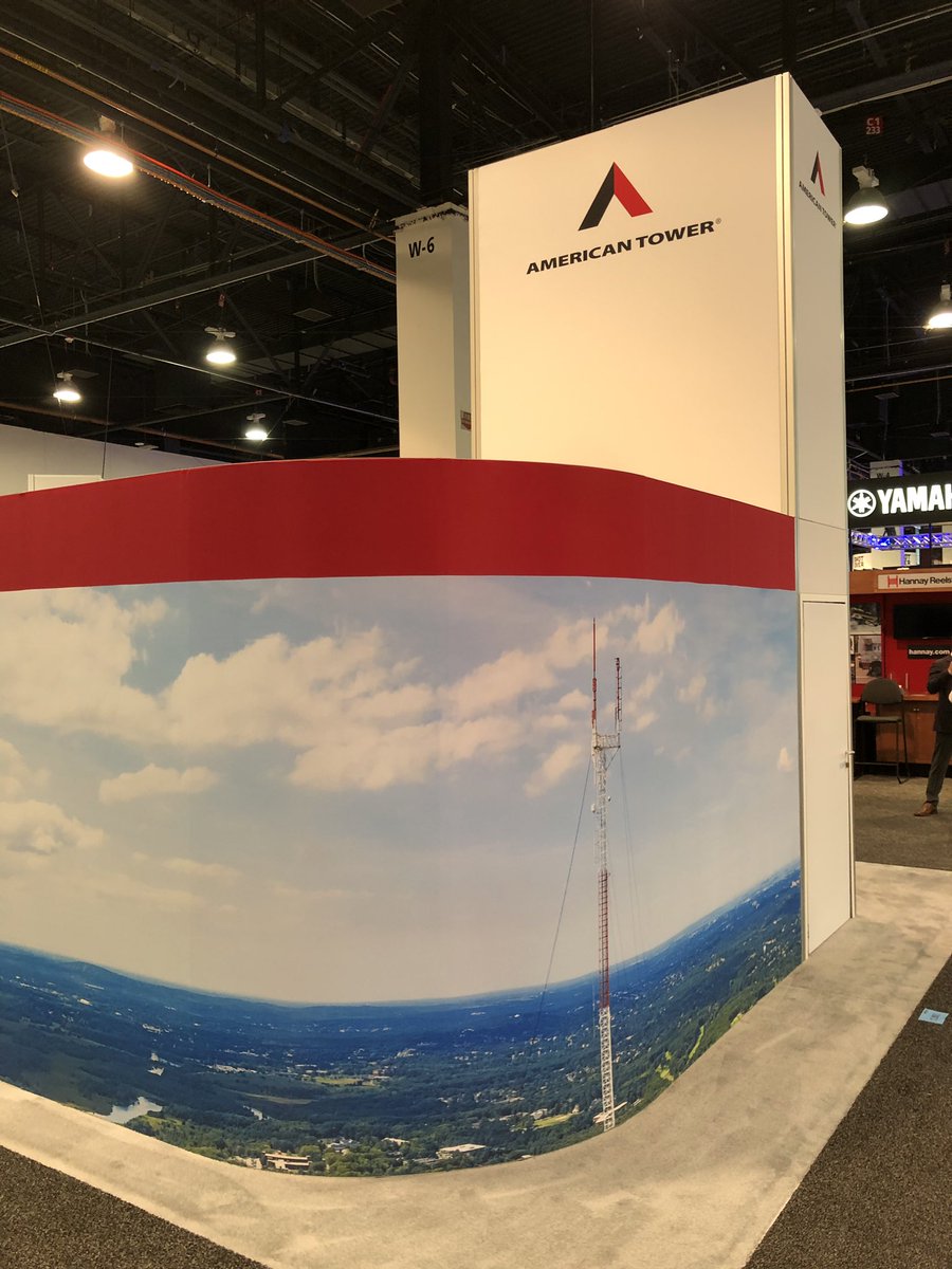 zapcreative's tweet photo. American Tower is set and ready for #NABShow open now at booth C1633 #nabshow2019 #lasvegas #tradeshow https://t.co/A5BF4TD4zp