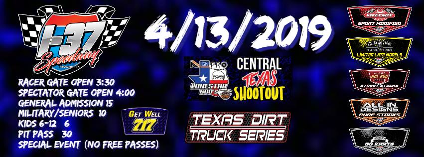BACK AT IT: This coming Saturday we'll be back on track <a href="/i37Speedway/">I-37 Speedway</a> in Pleasanton, Texas. Come on out to see the boys sling a little dirt! #funtimes