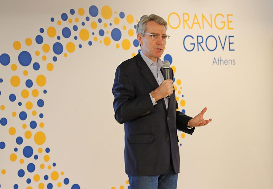 OrangeGroveGr's tweet photo. More from the #JuniorSqueezy! Our young entrepreneurs pitched their ideas to the Ambassadors of the @USEmbassyAthens, @IsraelinGreece & @NLinGreece,the Head of HR at @INTERAMERICANGR&the co-founder of #SquareAthens.Presenter of the competition was the co-founder of @LiaOliveOil https://t.co/U2R07XGPUj