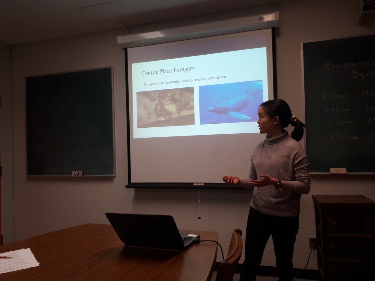 NRSMcGill's tweet photo. Rhinos, bees, mustards and Brooklynite trees, oh my! Excellent set of talks on a diversity of topics for day 1 of the @McGillMacCampus ENVB Honours symposium. https://t.co/Q6wChU0FxI