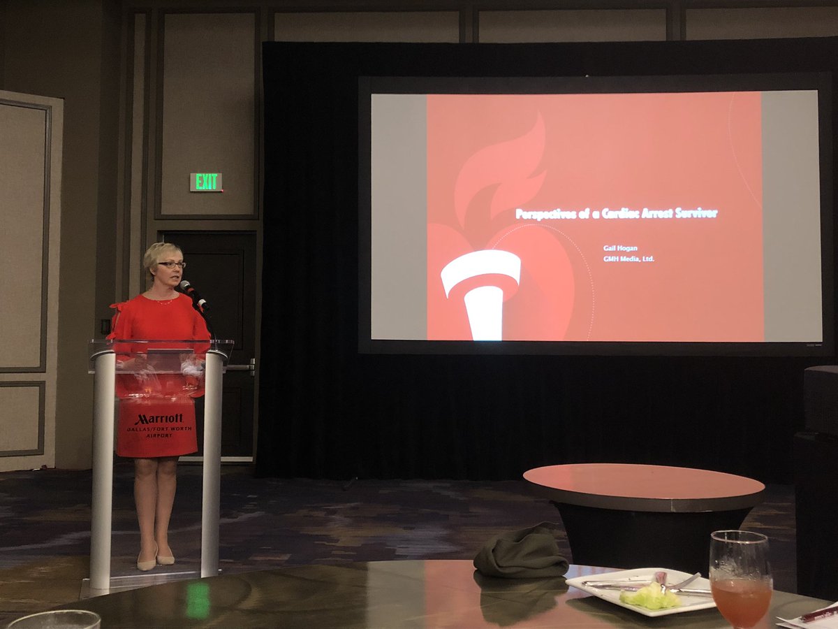AshPanchalMD's tweet photo. Excited to have Gail Hogan speaking on cardiac arrest at AHA ECC Spring Meeting. You’re an amazing advocate! #CPRSavesLives #AHAECCScience. https://t.co/zakxY64y9r