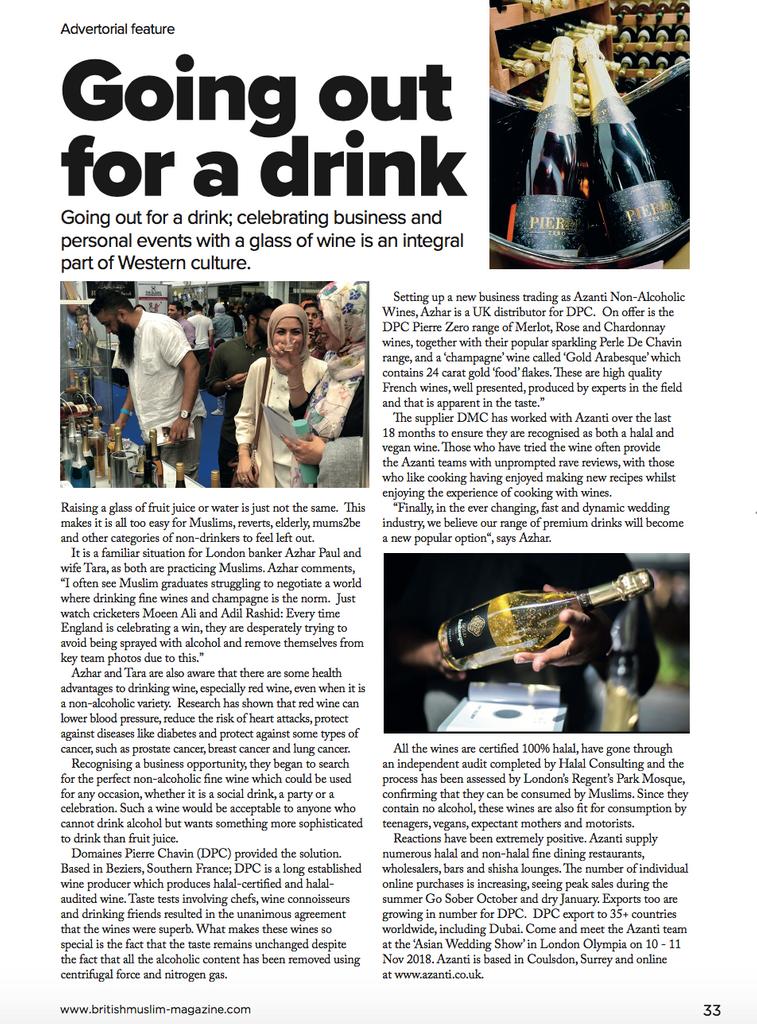 AzantiUK's tweet photo. Thank you to British Muslim magazine for this wonderful article on our mission to promote an alcohol-free lifestyle.

https://t.co/7OKVlSg25K

Let us know your thoughts 

#halalwine #veganwine #azanti #article #media #readnow #britishmuslim #alcoholfree #soberlife #sober https://t.co/rGQ7LiBn9R