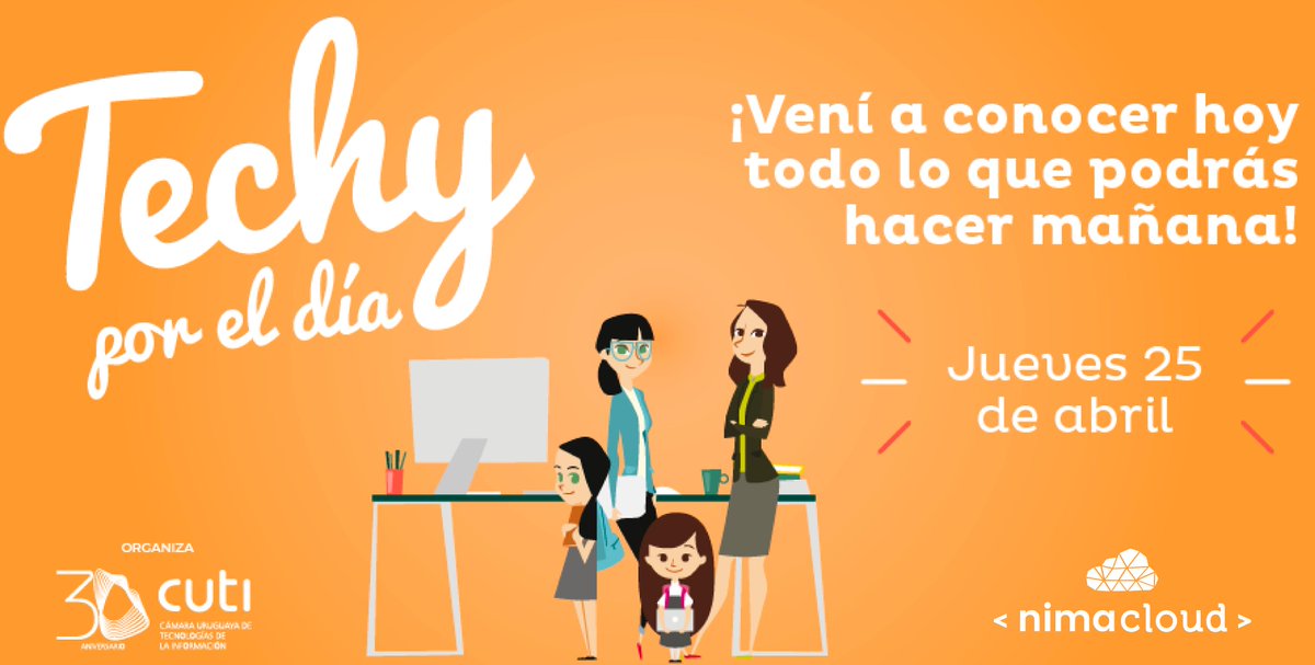 nimacloud's tweet photo. Next April 25, we will open the doors of our company, for the activity "Girls in the Cloud", within the framework of the initiative of @cuti  "Techy for a day". https://t.co/WtXH3cdaZx