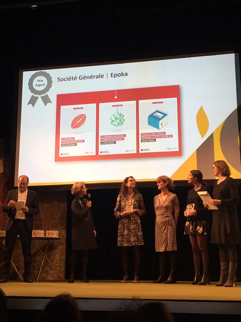 ACCE_Asso's tweet photo. Bravo à @epoka et @CareersSocGen pour le #PrixArgent dans la catégorie #TransformationDigitale & #Change pour le programme « Life at Work »
#GPRH19 #CréaRH19 #ACCE https://t.co/QqqV7Sbeuw