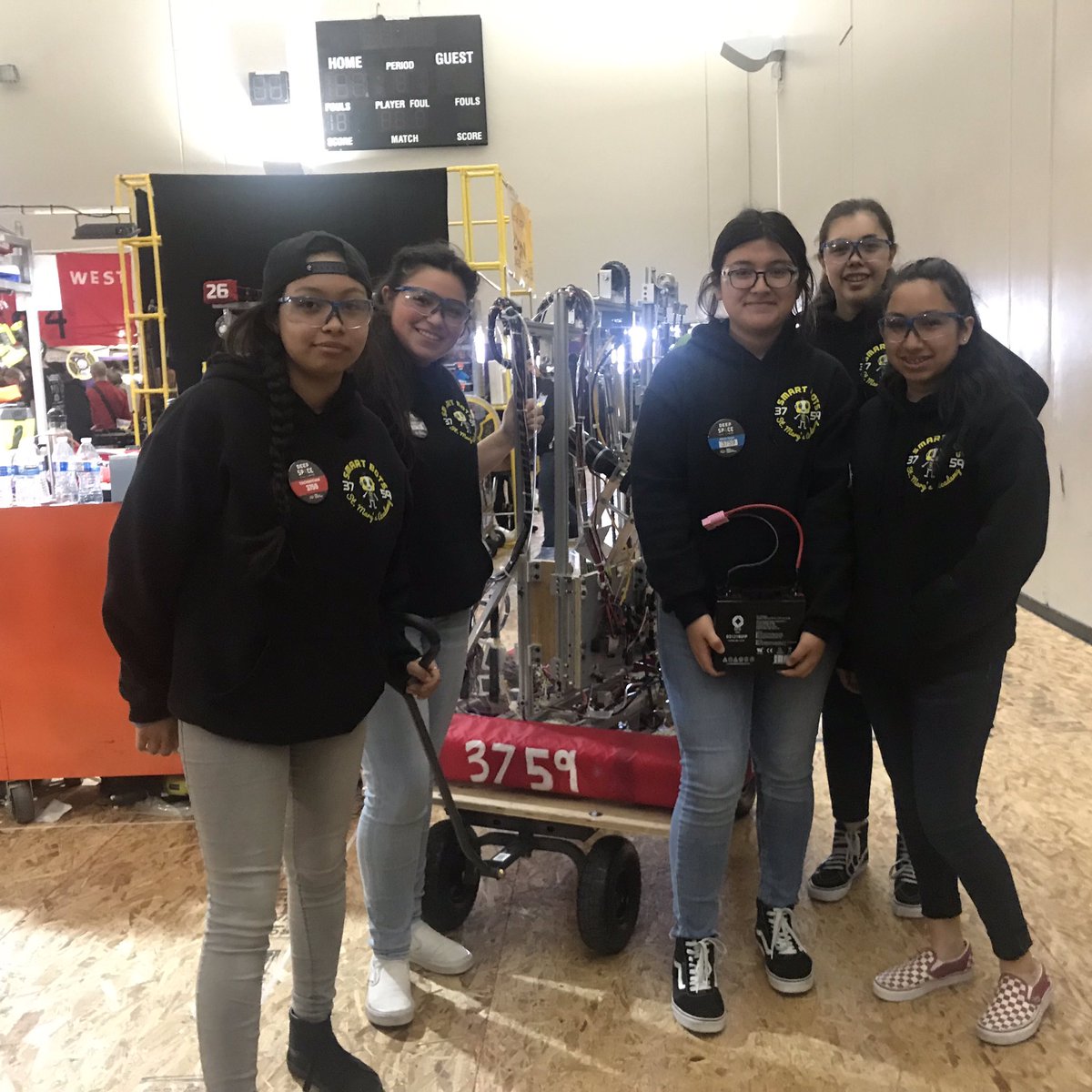 SMABelles's tweet photo. Congratulations to our SMArtbots who competed in the @FIRSTweets Robotics Aerospace Regional this past weekend.  They placed 12th out of 40 and received the Judge’s Award for their analog sensor.  Way to go #smabelles! #robotics #stemgirls @FIRSTLA @firstlikeagirl https://t.co/KTibjzXlYa