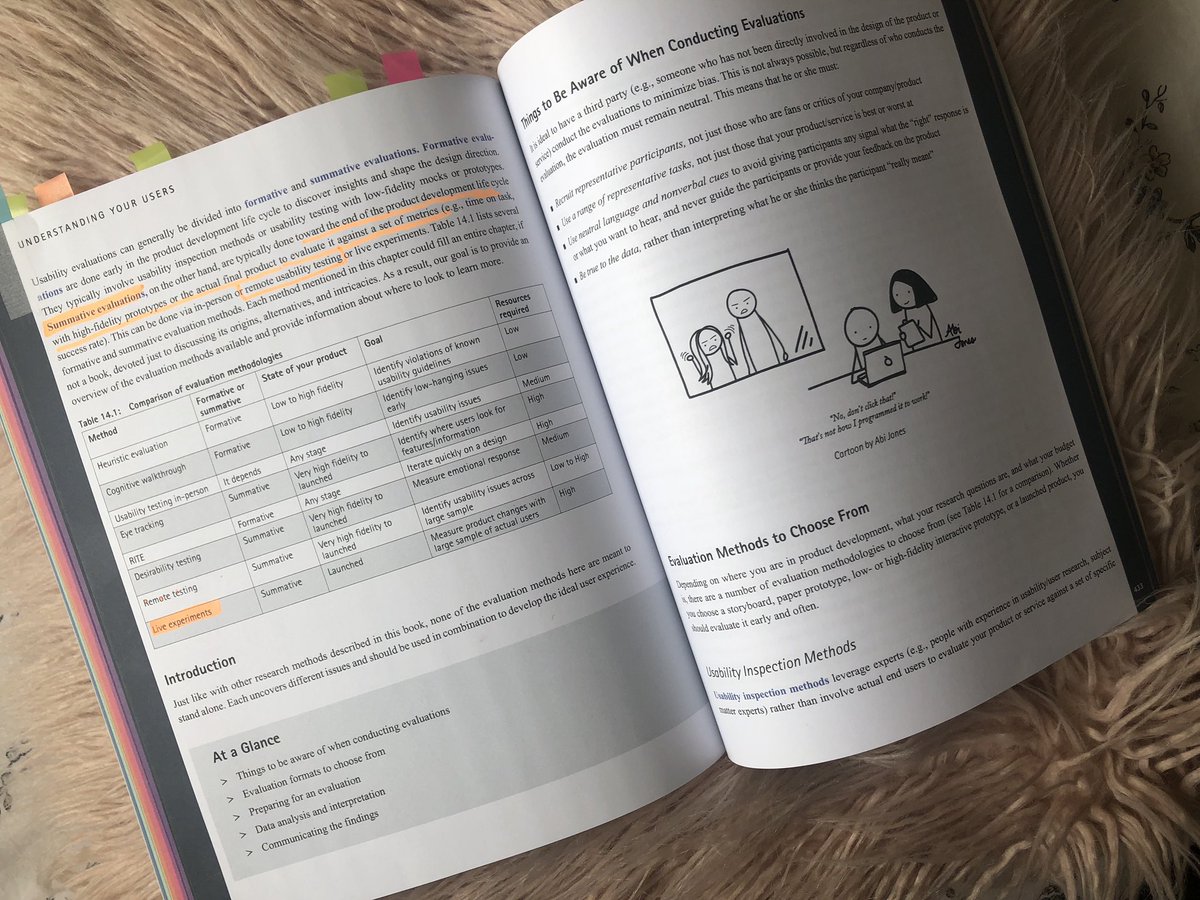 NoufAlmujally's tweet image. فقرة الكتب 🎼
مرجع مهم للباحثين في مجال #HCI #usability_test #user_centered #design_science #UserExperience 
الكتاب غني بالمعلومات المفيدة عن طرق البحث وسرده بسيط ويعتمد على الأمثلة في توصيل المحتوى للقاريء ،، أعجبني انه فيه جداول واضحة تحتوي تلخيص لبعض الجزئيات المفصلة في الكتاب