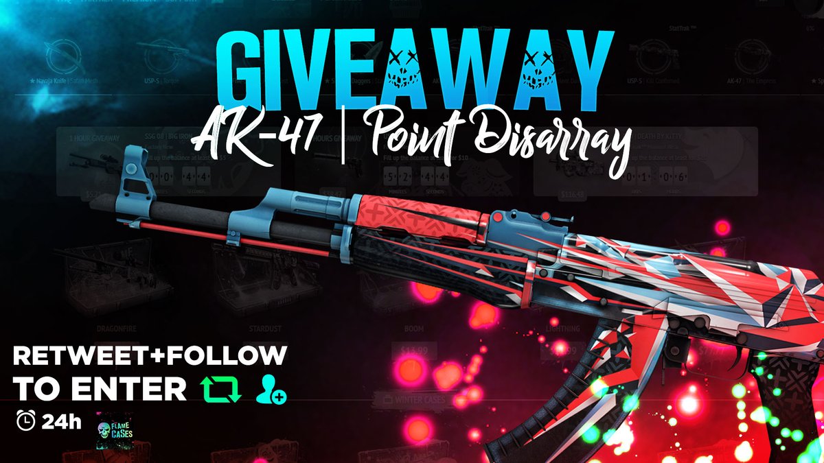 flamecasescom's tweet photo. AK-47 | Point Disarray (FT) #Giveaway 

💥Follow &amp; RT
💥Tag a friend      

⌛ 24 HOURS
#csgogiveaway https://t.co/dvSxweCizz