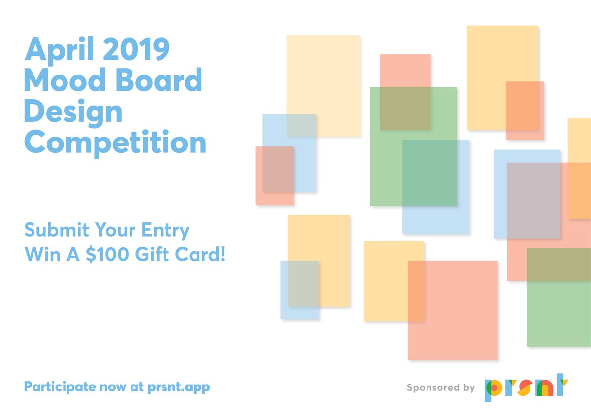 prsntHQ's tweet photo. Want $100....just create a one page mood board. Only taking the first 100 entries. Contest ends April 30th. Visit us at https://t.co/WAcHqMva2X to learn more.

#interiordesigner #interior #interiordecor #eventplanner #eventplanning #presentation #fashiondesign #fashiondesigner https://t.co/6RaL7pVAli