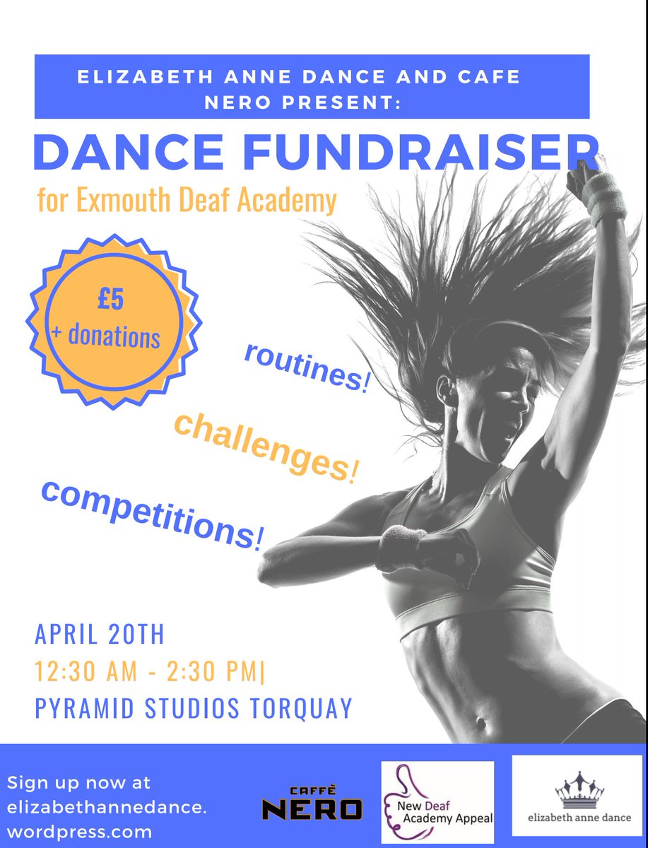 EAnneDance's tweet photo. 🚨ONLY 2 WEEKS TO GO
 BOOK NOW🚨 
Elizabethannedance's Fundraiser is only two weeks away! 
Come and have fun for a great cause! 
Only £5 + donations 
Email elizabethannedance@gmail.com to book now! 
@SpiresArtsTech 
@DeafAcademy 
@danceindevon https://t.co/vigYXyE8rn