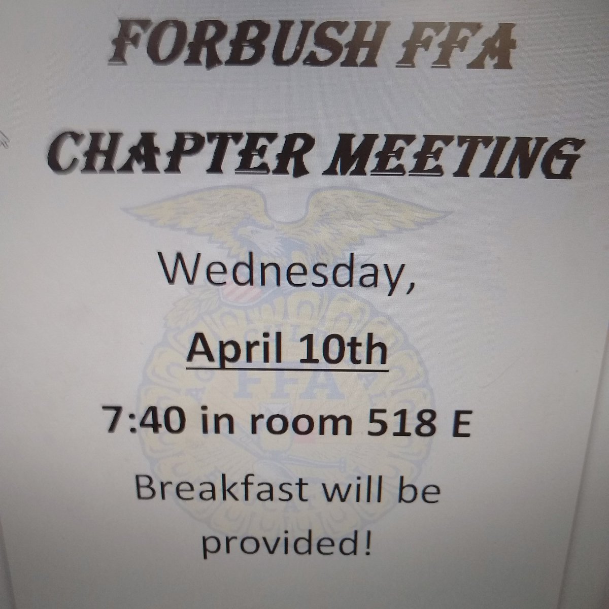 forbush_ffa's tweet photo. Forbush FFA Meeting https://t.co/eziqwhrm3f
