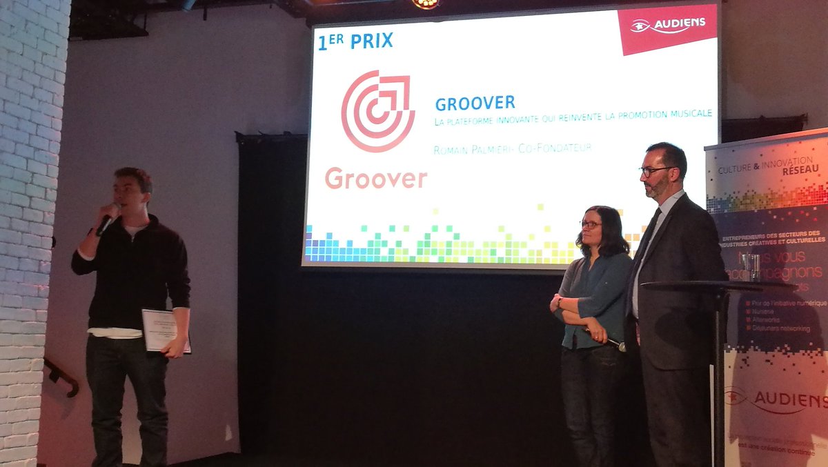 Artify_fr's tweet photo. And the winner is @HeyGroover !
Premier #Prixnum19 bien mérité 👏
Félicitations à l'ensemble des lauréats de cette soirée et merci au @GroupeAudiens de nous accompagner, #startups de la #culture au quotidien ! https://t.co/3OrxopeQAg