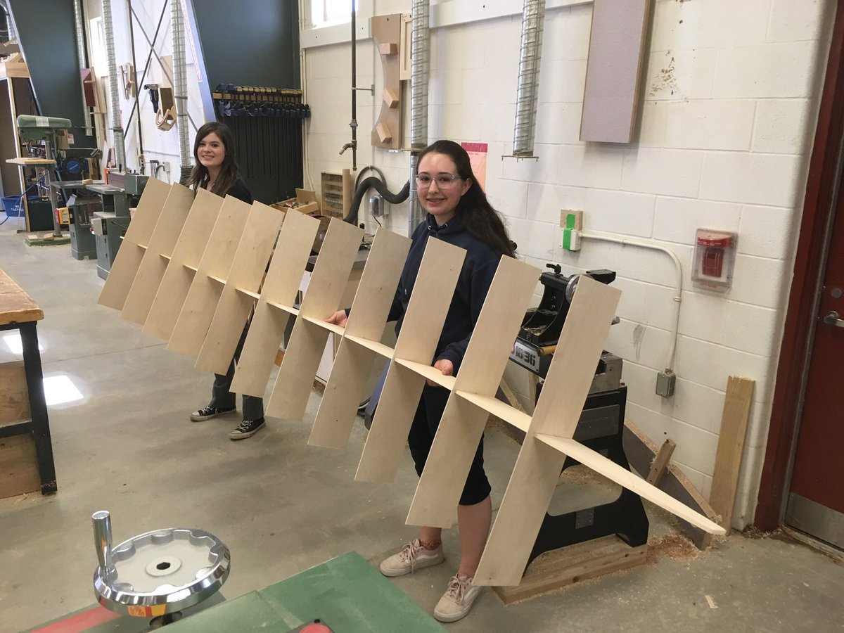 4S_Construction's tweet photo. Ella and Ella with their hollow core paddle board! “Design and Make” at it’s finest! #PVNCLEARNS @HC_Tech_Design @Alex_Duketow https://t.co/hGTZ1UMQAM