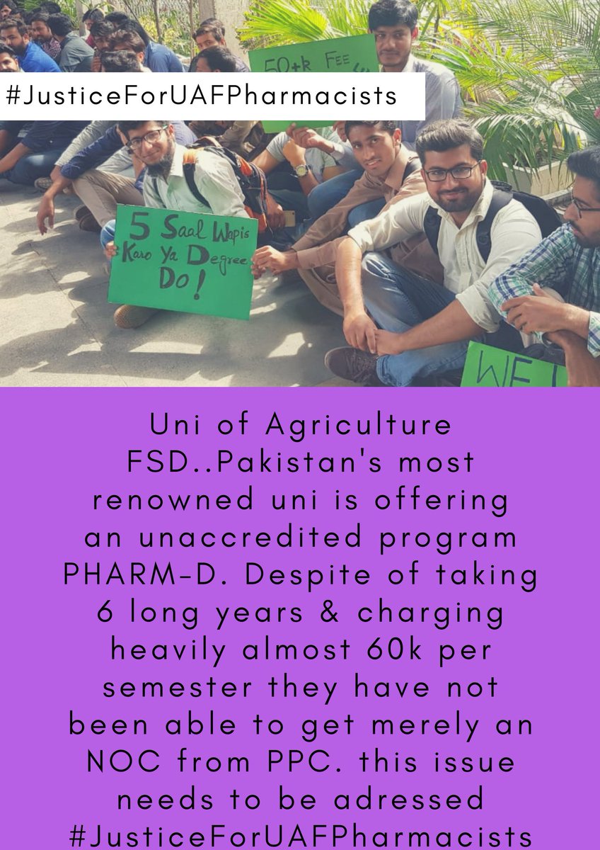 AwaisJolahapk's tweet photo. Accreditation is important because it: Helps determine if an institution meets or exceeds minimum standards of quality. Helps students determine acceptable institutions for enrollment. ...
#JusticeForUAFPharmacists https://t.co/2stElYzbqy